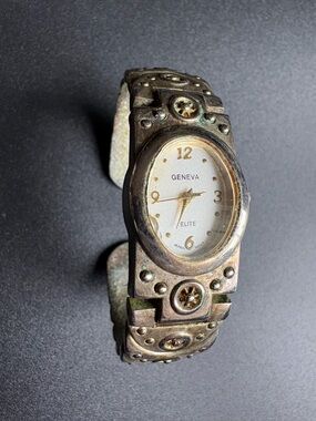 Geneva Women's Oval Bracelet Watch - Silver and Gold Accents